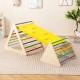 Colorful 3-piece toddler triangle set with climbing ramp and two triangles for active play and skill development.