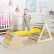 Colorful 3-piece toddler triangle set with climbing ramp and two triangles, promoting active play and physical skill.