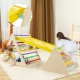 Colorful climbing triangle set with a toddler climbing ramp, designed for safe play and developing coordination skills.