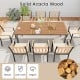 9-piece patio dining set featuring a solid acacia wood table and 8 ergonomic chairs with cushions, perfect for outdoor.