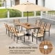 9-piece patio dining set featuring a 35.5-inch acacia wood table with an umbrella hole and 8 ergonomic chairs for.