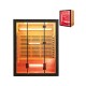 Infrared wooden sauna room for 3 people featuring heating panels, RGB lighting, and Himalayan salt blocks for.