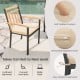 Single chair with soft padded cushion, curved armrests, and removable zippered cover for outdoor dining comfort.