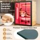 Infrared wooden sauna room for 3 people with RGB lighting, Himalayan salt blocks, and premium tempered glass door.