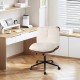 Armless home office chair showcasing a side view with a thick cushion, rocking backrest, and sleek metal base for.