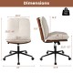 Armless home office chair with adjustable height, rocking backrest, and comfortable boucle fabric, ideal for desk use.