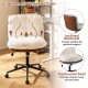 Armless ergonomic office chair with a rocking backrest, contoured seat, and adjustable height for optimal comfort.