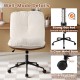 Armless home office chair with rocking backrest, adjustable height, and 360° wheels for easy movement and comfort.