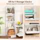 4-tier bookshelf with a modern white finish, featuring a spacious middle cabinet and adjustable shelf for versatile.