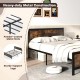 Sturdy metal slats of the full-size bed frame provide reliable support, enhancing stability for a restful sleep.