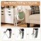 Compact highchair in green with one-button folding feature for easy storage and transportation, includes adjustable.
