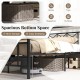 Spacious bottom storage area of the King Size platform bed with robust metal frame for easy sweeping and organization.