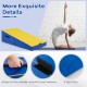 Folding incline gymnastics mat in yellow with ergonomic design, EPE foam, and easy-to-carry handle for versatile.