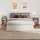 3-tier side table set in rustic brown with metal frame, featuring adjustable shelves for versatile storage and.