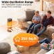 Portable 17-inch black tower space heater with 135° oscillation and 250 sq.ft heating range for cozy warmth.