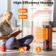 17-inch black portable tower space heater with 135° oscillation, 1500W power, and adjustable thermostat for efficient.