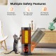Portable 17-inch black tower space heater with 135° oscillation, featuring overheat protection and adjustable.