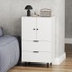 White sideboard buffet cabinet with 2 doors and drawers, ideal for dining supplies storage in living or dining room.