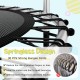 55-inch mini trampoline with springless design, featuring strong bungee cords for safety and a sturdy galvanized steel.
