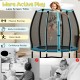 55-inch blue trampoline for kids with safety enclosure net, designed for indoor and outdoor active play.