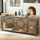 2-tier console table with faux marble top and metal frame, perfect for hallway storage and organization.