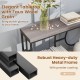 2-tier console table with faux wood grain top and robust metal frame, perfect for hallway storage and organization.