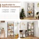 5-tier rustic brown bookshelf with open shelves and heavy-duty metal frame, ideal for living room, kitchen, or study.