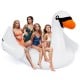 Giant inflatable swan pool float for 4 adults, featuring 4 cup holders, made of durable PVC, perfect for summer fun.