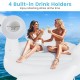 Giant inflatable swan pool float for 4 adults with 4 built-in drink holders, perfect for sunbathing and water fun.
