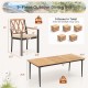 9-piece patio dining set featuring acacia wood, cushioned chairs, and a spacious slatted tabletop with an umbrella hole.