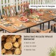 Patio dining set for 8 people featuring selected acacia wood, cushioned seats, and a spacious slatted tabletop.