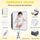Portable adjustable baby changing table in gray with waterproof PVC surface and height gauge for convenience and.
