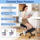 Height adjustable kneeling chair with thick padded cushions for posture correction and core strengthening, ideal for.