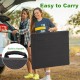 5FT folding picnic table with wood grain HDPE tabletop, built-in handle, and non-slip foot pads for easy transport.