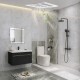 200 CFM bathroom exhaust fan with metal housing, installed in a modern bathroom, designed for efficient ventilation.
