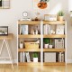 4-tier wooden bookshelf with natural finish, featuring spacious shelves and anti-tipping kits for secure storage in any.