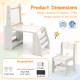Kids art table and chair set in grey with easel, storage shelves, and accessories for creative activities.