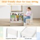 Kids art chair with supportive backrest and smooth seat, designed for comfort and storage under the table in grey.