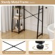 Over the toilet storage cabinet featuring a sturdy metal frame, PE rattan door, and adjustable shelves for space.