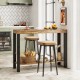 Rustic brown 2-tier home bar table showcasing dual storage space, perfect for enhancing kitchen or living room ambiance.
