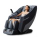 Full body massage chair in black with waist heating, airbag massage, and ergonomic design for ultimate relaxation.