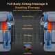Full body airbag massage chair in black, featuring adjustable air pressure, waist heating, and ergonomic design for.