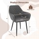 Gray leisure dining chair dimensions with curved backrest, ergonomic design, and 330 lbs capacity for versatile use.