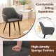Leisure dining chair with curved backrest and sponge cushion in gray, perfect for living room or dining room use.