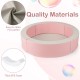 Detachable pink foam ball pit with easy-to-clean PU leather and 50 colorful ocean balls for children's playtime fun.