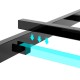 Close-up of the heavy-duty metal bed frame with LED light integration and snap-on connection for easy assembly.