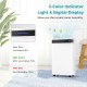White 4500 sq. ft dehumidifier with digital display and 3-color humidity indicator for efficient moisture control.