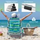 Foldable beach chair set of 2 in green with adjustable backrest, lightweight aluminum frame, and storage pockets for.