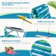 Foldable beach chair set of 2 in green with adjustable backrest, removable head pillow, and storage pockets for.