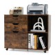 3-drawer file cabinet in rustic brown with full-extension drawers and an adjustable shelf for customized office storage.